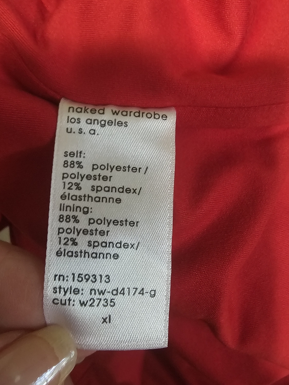 Naked Wardrobe Women's Red V-Neck Tank Maxi Bodycon Dress NWT - Picture 8 of 11